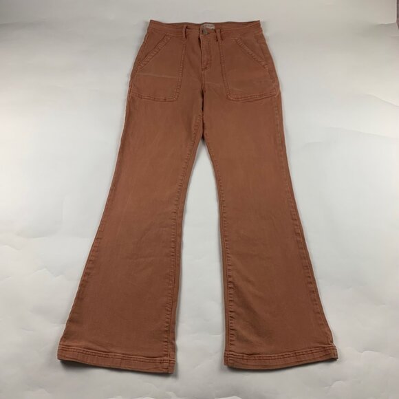 Knox Rose Terracotta Stretch Denim High Rise Flared Jeans 8 - Picture 1 of 6